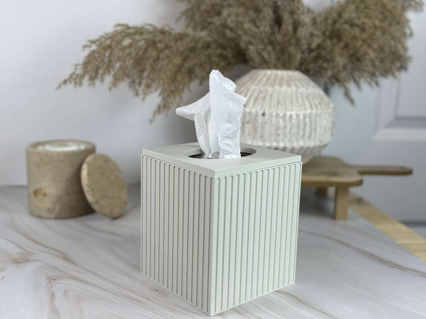 Fluted Tissue Box Cover - Kleenex Box Cover