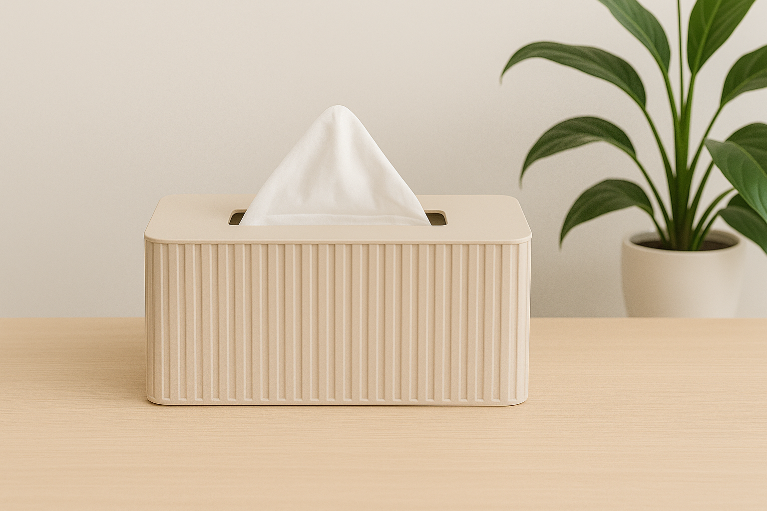 Rectangular Fluted Tissue Box Cover