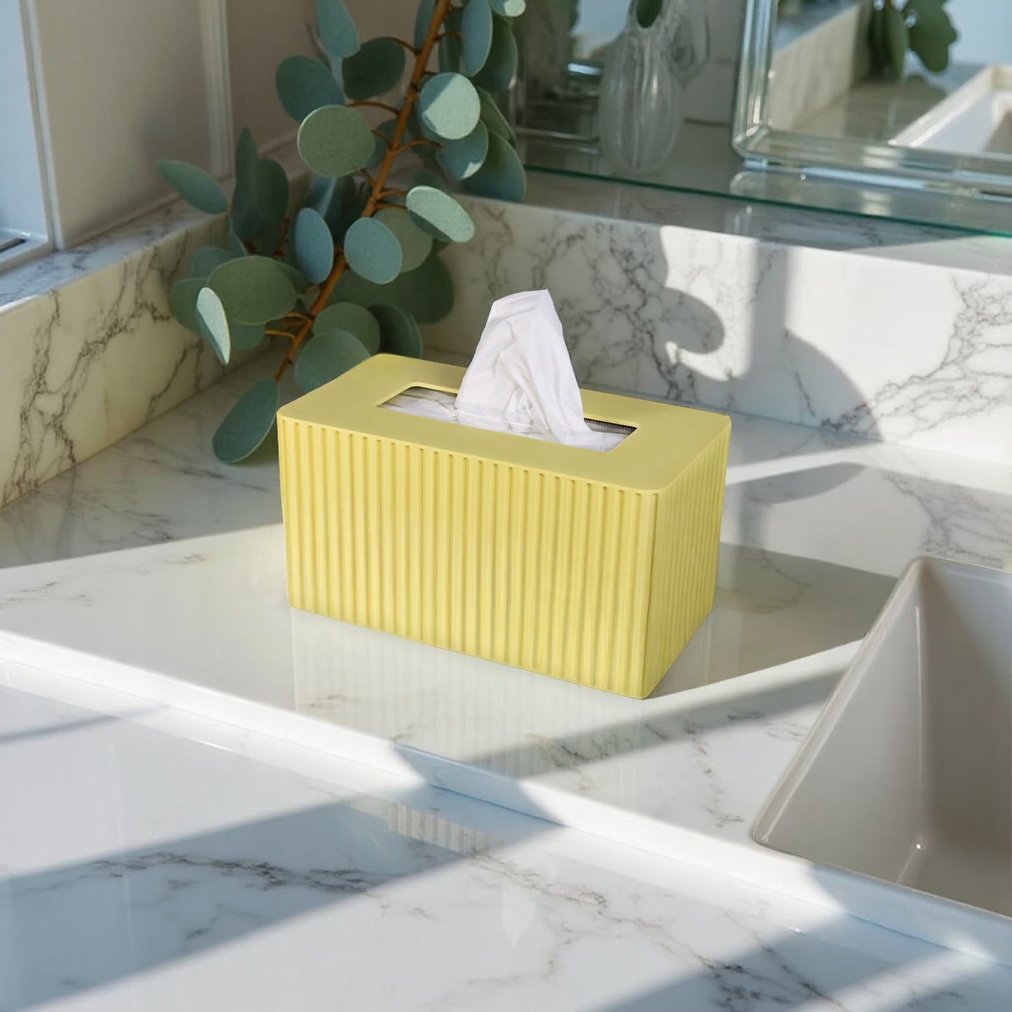 Tissue Box Cover Fluted - Kleenex Box Cover - Tissue Box Holder - Costco Tissue Box Cover