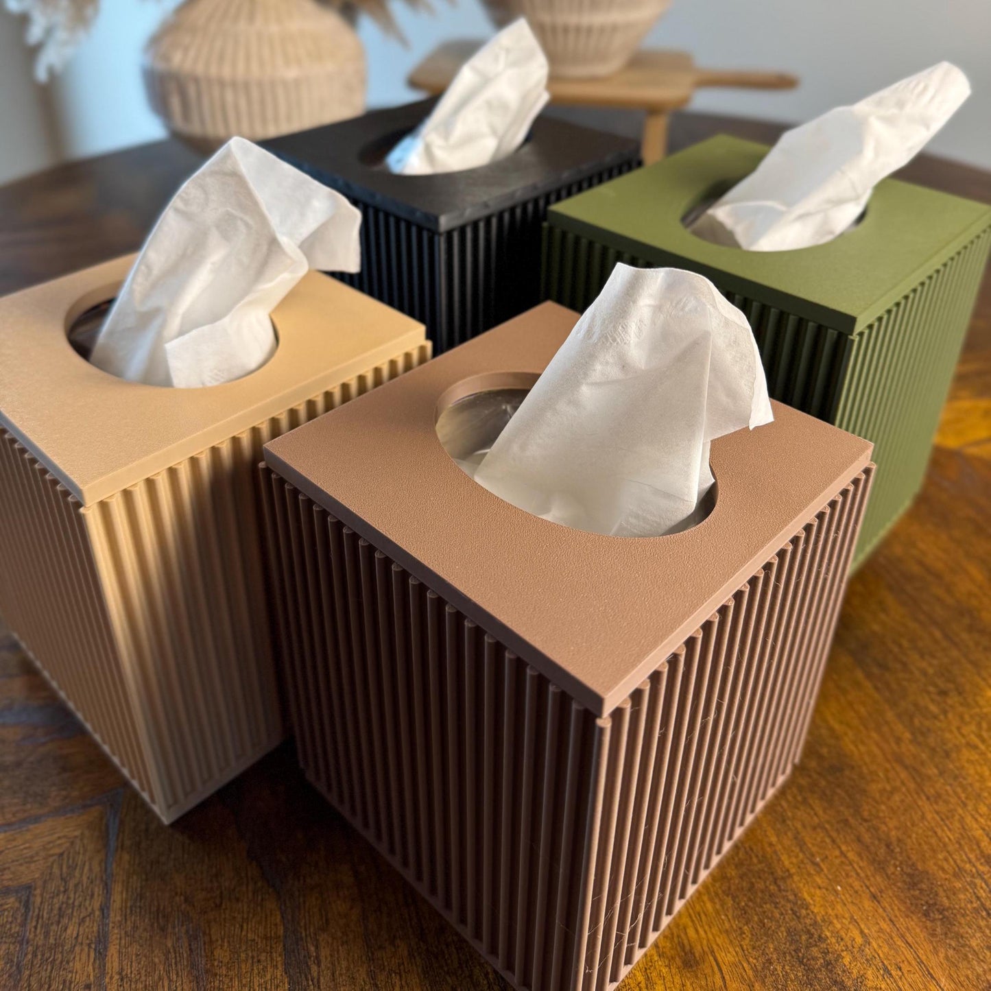 Ribbed Tissue Box Cover - Kleenex Box Cover