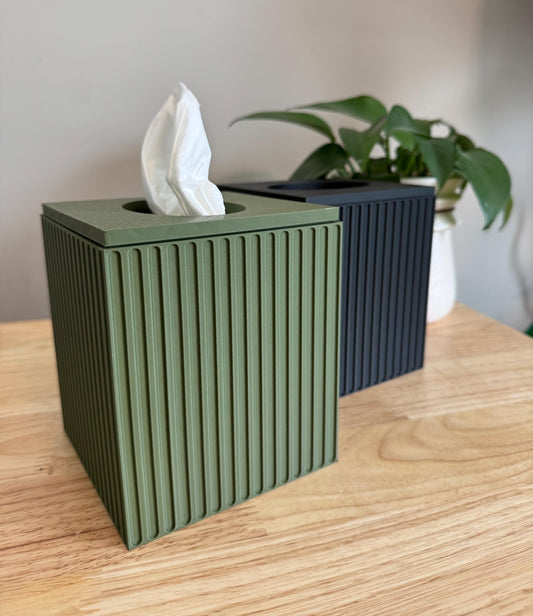 Fluted Tissue Box Cover - Square