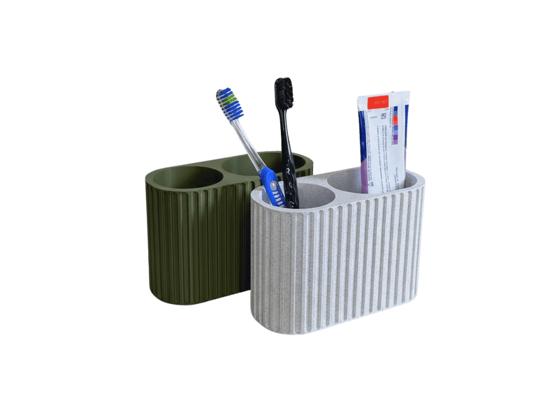 MIDTWENTY fluted toothbrush holder in matte plastic on a clean background