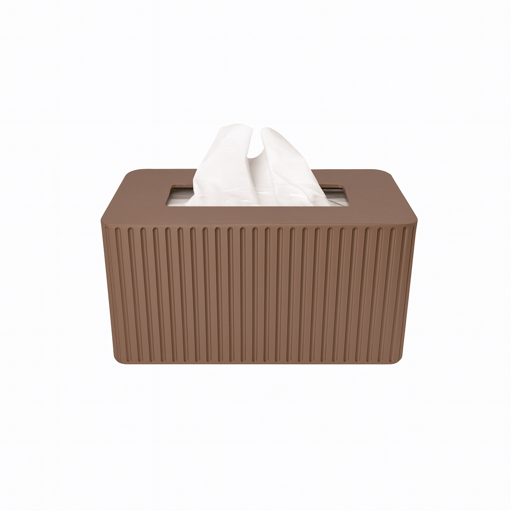 Large Kleenex box cover with a tissue partially pulled out