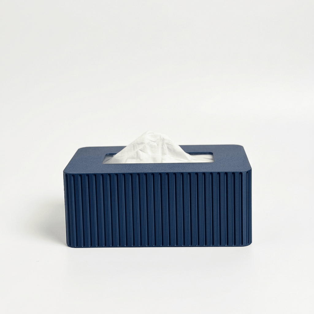 MIDTWENTY fluted Kleenex cover styled on a living room console