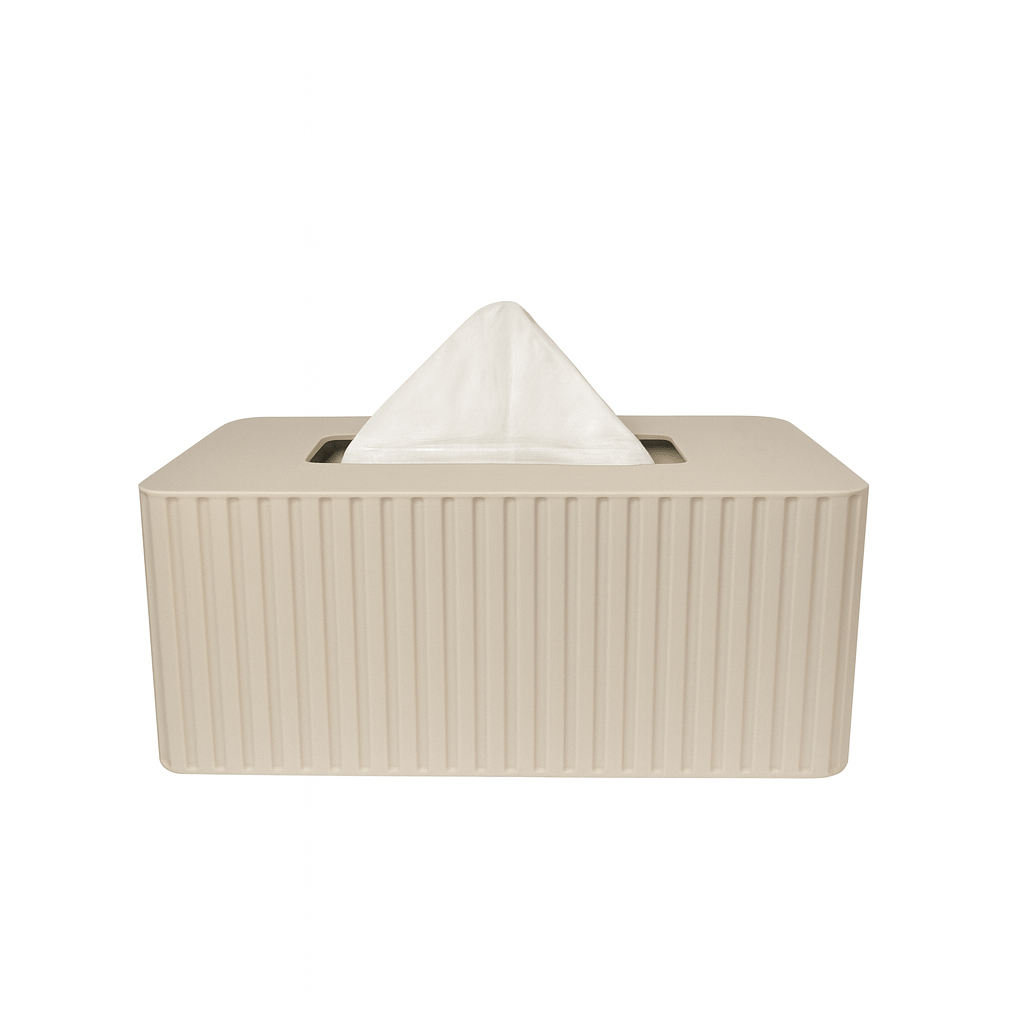 Standard-size MIDTWENTY fluted tissue box cover shown next to the XL for comparison