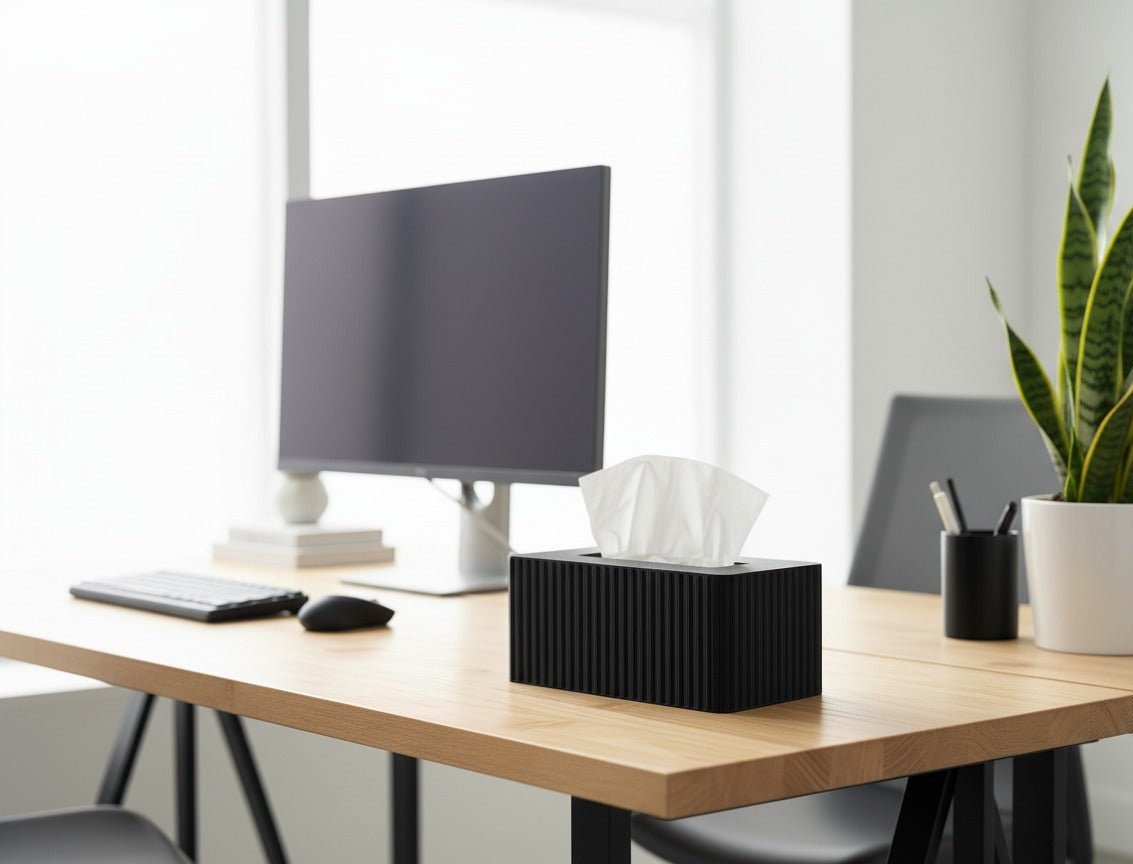 Tissue Box Cover Fluted - Standard Kleenex Box Cover - Tissue Box Holder - MIDTWENTY Studio