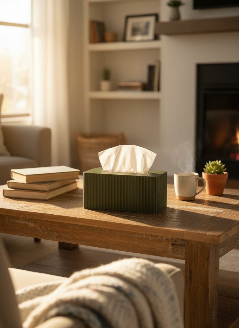 Tissue Box Cover Fluted - Standard Kleenex Box Cover - Tissue Box Holder - MIDTWENTY Studio